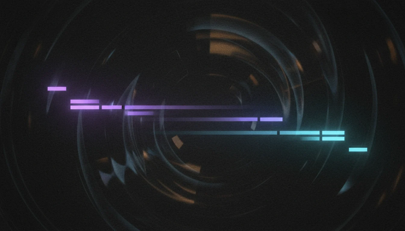 Glowing karaoke-style word highlight bars on a dark background