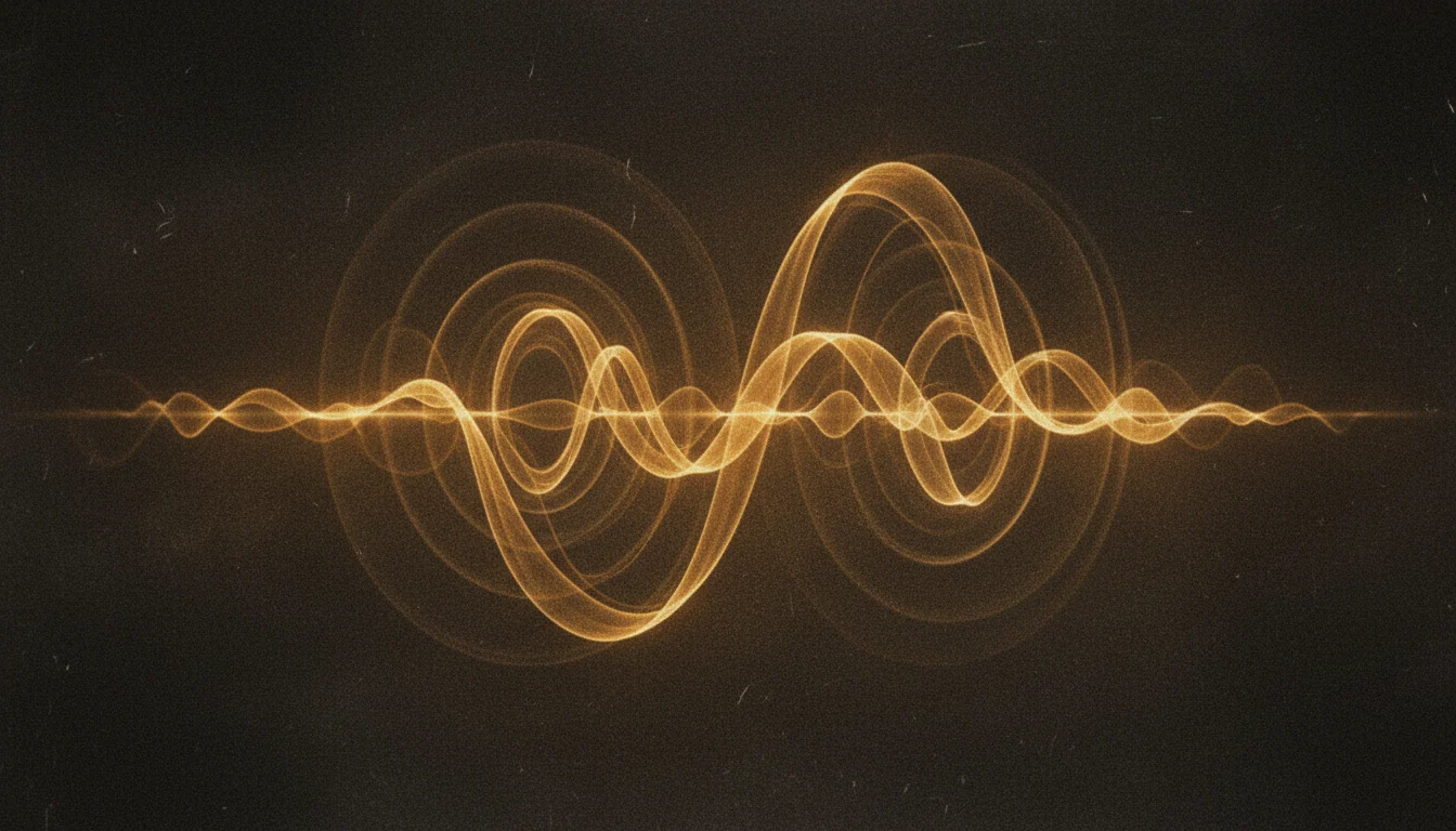 Abstract golden audio waveforms for AI music marketing