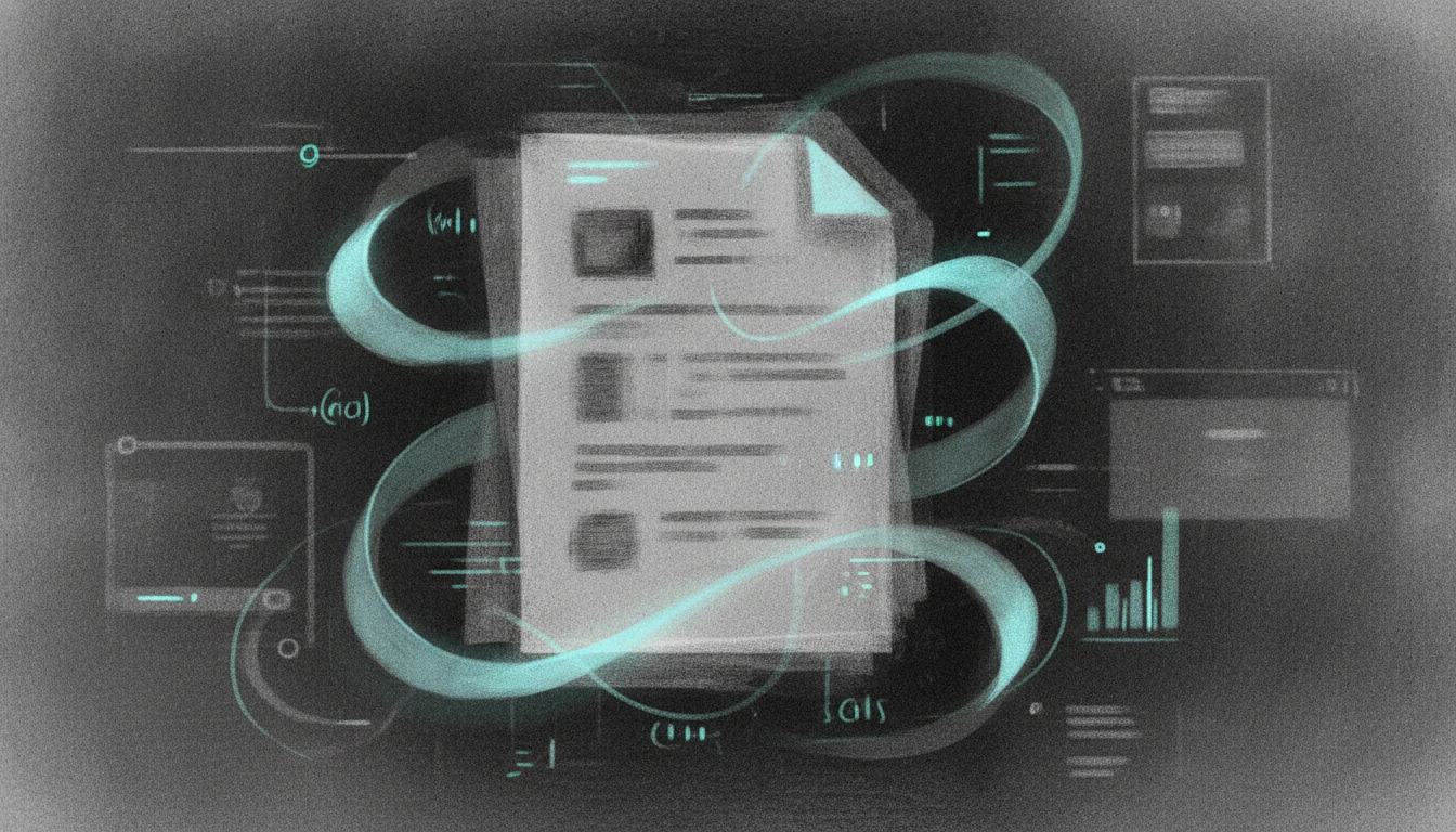 Abstract document strips suggesting a structured YouTube description