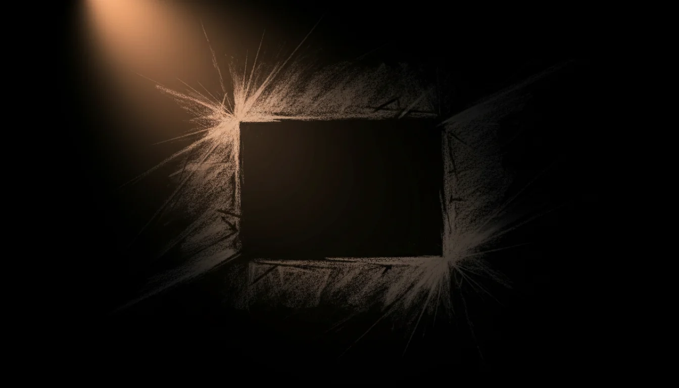 Abstract thumbnail frame with warm spotlight for CTR guidance